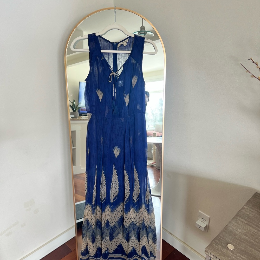 Lucky Brand Blue Sleeveless V-Neck Sundress